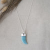 aqua horn necklace