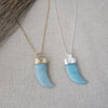 aqua horn necklace
