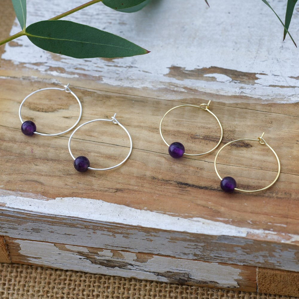 bohemian whispers hoops-amethyst