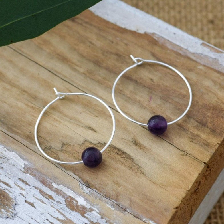 bohemian whispers hoops-amethyst