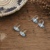 cat eye earrings-aqua