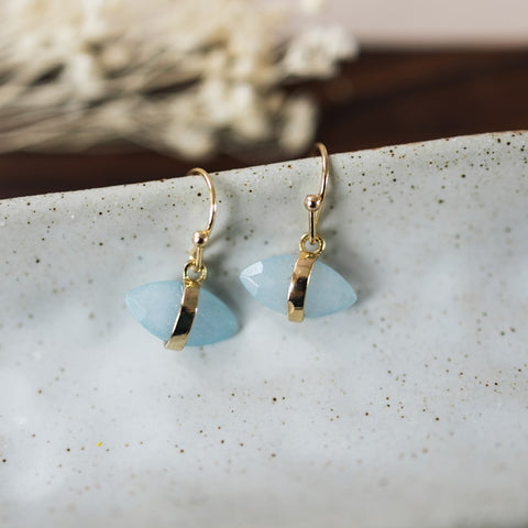cat eye earrings-aqua