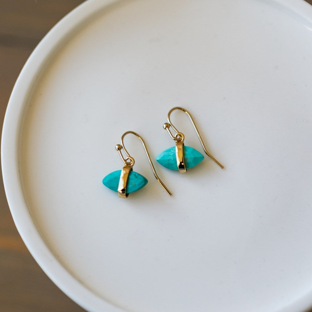 cat eye earrings-turquoise