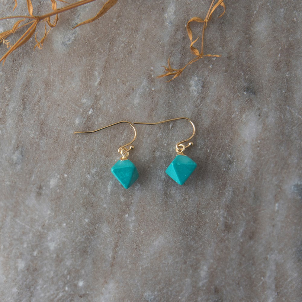 diamond drops earrings - turquoise