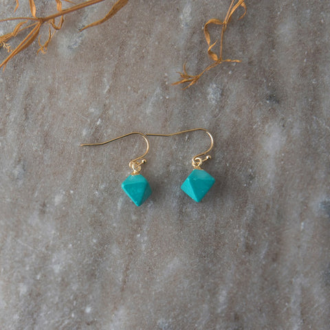 diamond drops earrings - turquoise