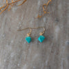 diamond drops earrings - turquoise