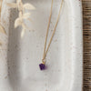 diamond drop necklace-amethyst