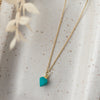 diamond drops necklace-turquoise