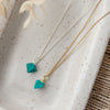 diamond drops necklace-turquoise