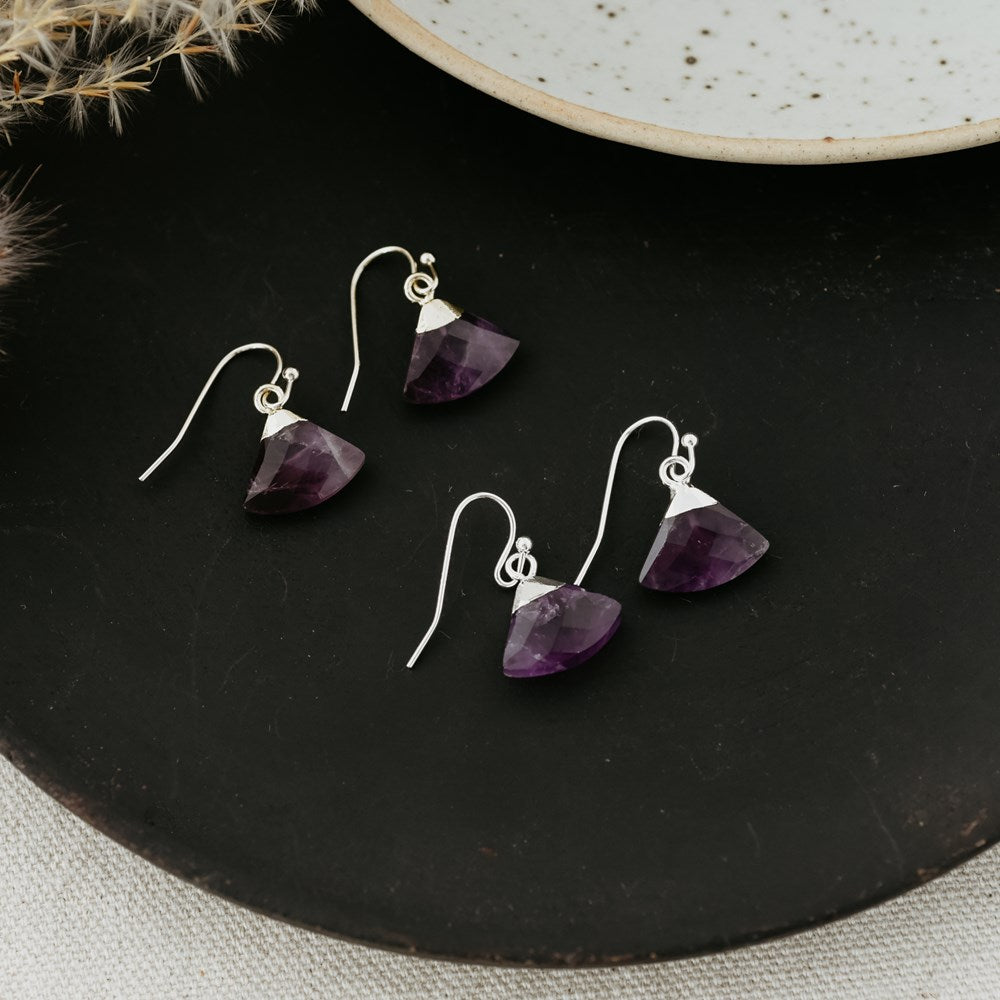 haze earrings-amethyst