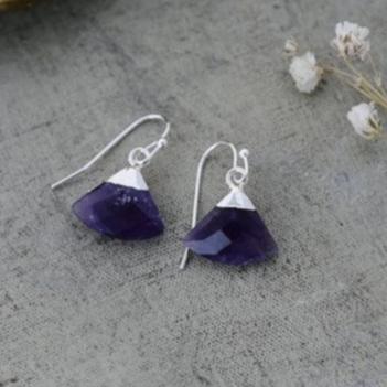 haze earrings-amethyst