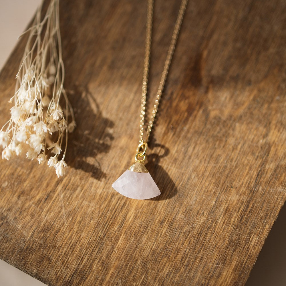haze necklace-rose quartz