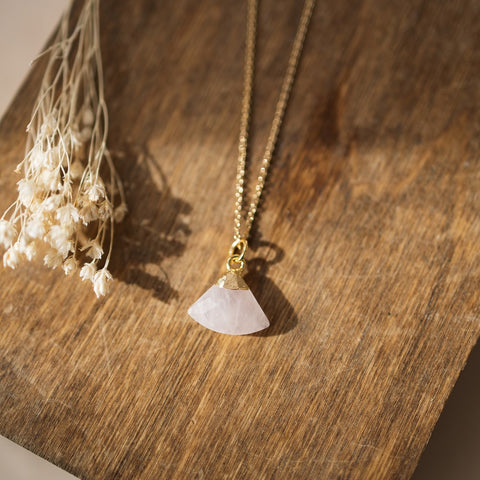 haze necklace-rose quartz