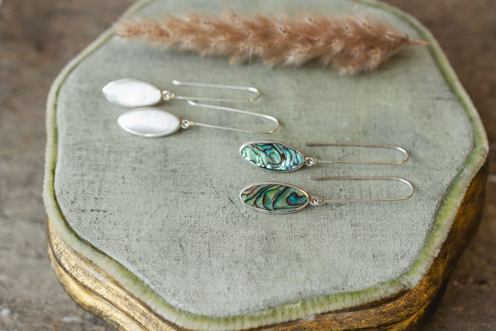 Mekong Mist Earrings-mother of pearl