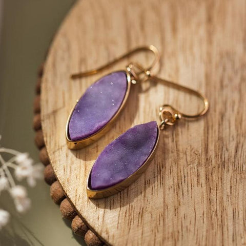 moon dance earrings-purple