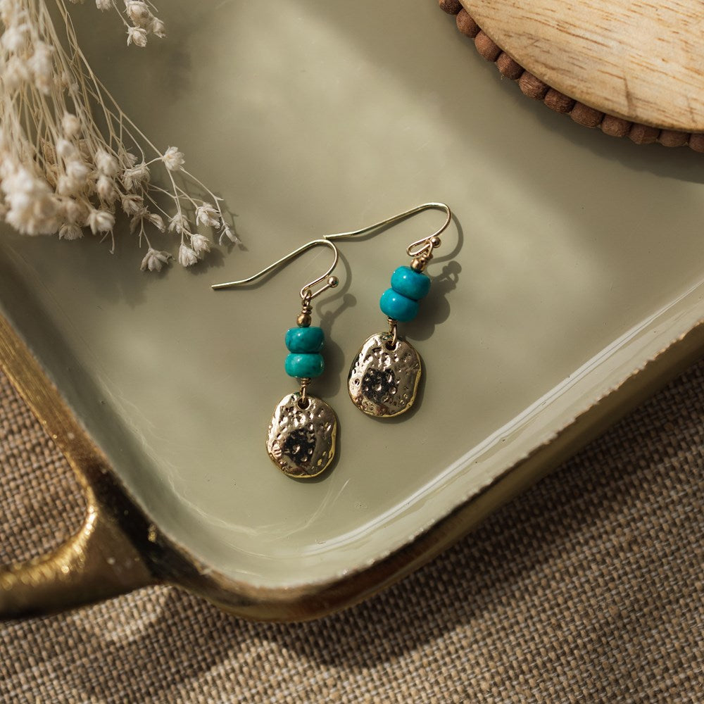pebble earrings-turquoise