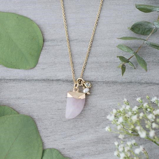 sierra necklace-rose quartz