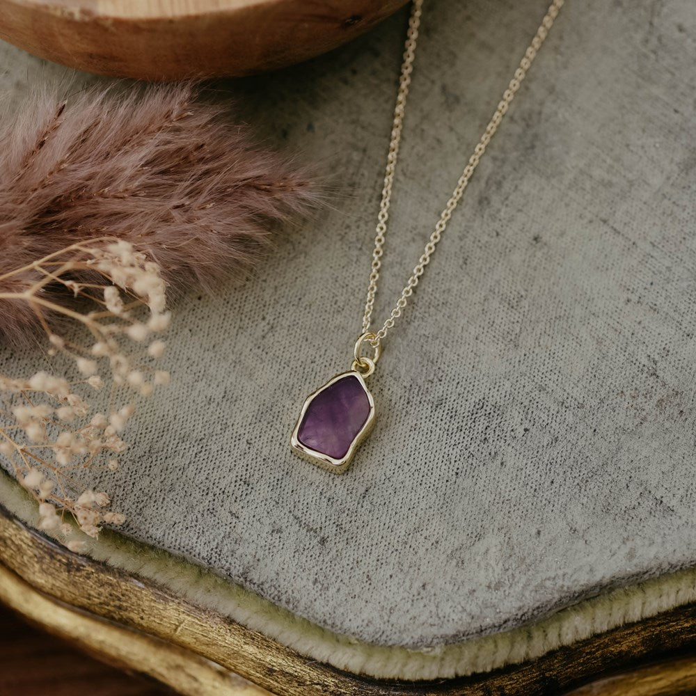 stone fleck necklace-amethyst