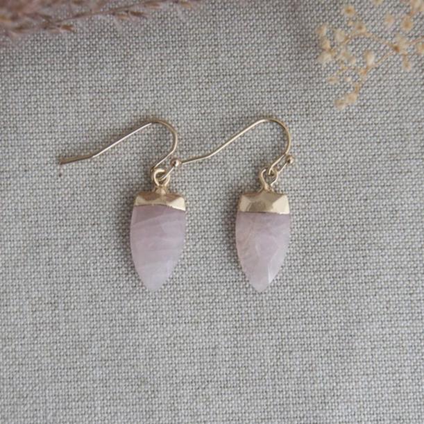 micah earrings-rose quartz