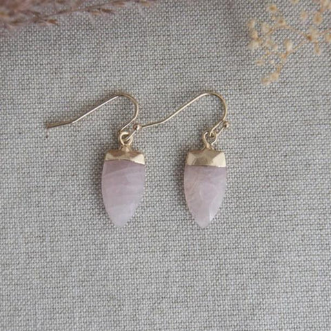 micah earrings-rose quartz