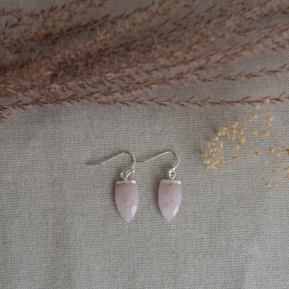 micah earrings-rose quartz