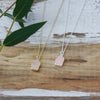 stone fleck necklace-rose quartz