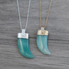 aqua horn necklace