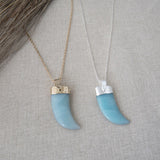 aqua horn necklace