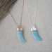 aqua horn necklace