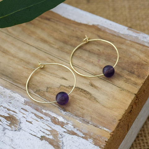 bohemian whispers hoops-amethyst