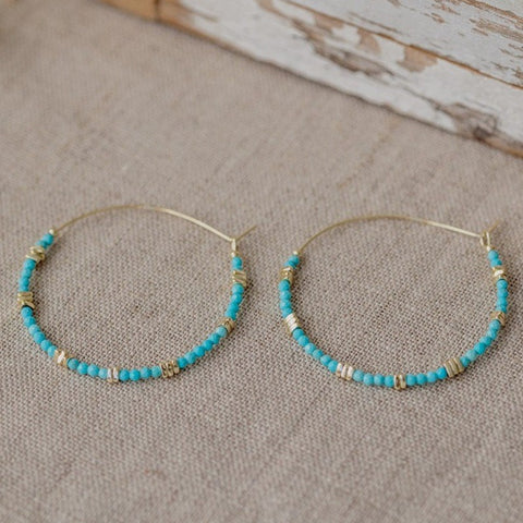 boho indie hoops-turquoise