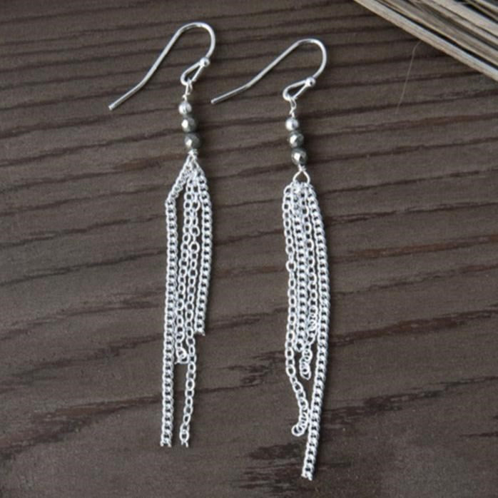 cascade earrings-pyrite