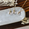 cat eye earrings-rose quartz