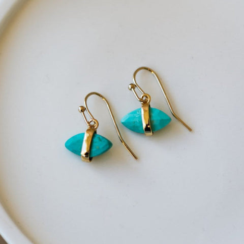 cat eye earrings-turquoise