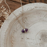 cat eye necklace-amethyst