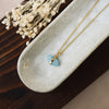 cat eye necklace-aqua