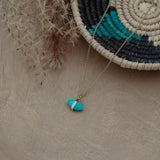 cat eye necklace-turquoise