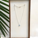 cat eye necklace-aqua