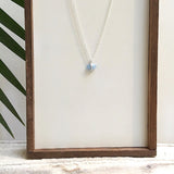 cat eye necklace-aqua