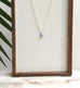 cat eye necklace-aqua