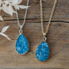 raindrop necklace-aqua