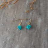 diamond drops earrings - turquoise