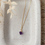 diamond drop necklace-amethyst