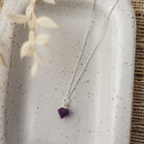 diamond drop necklace-amethyst
