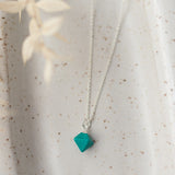 diamond drops necklace-turquoise
