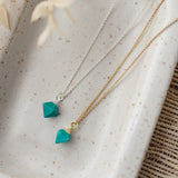 diamond drops necklace-turquoise