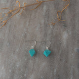 diamond drops earrings - turquoise