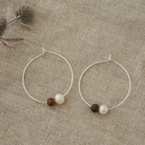 earthy whispers hoops-wood/pearl