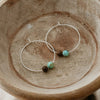 earthy whispers hoops-wood/turquoise