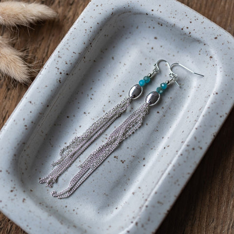 flow earrings-aqua